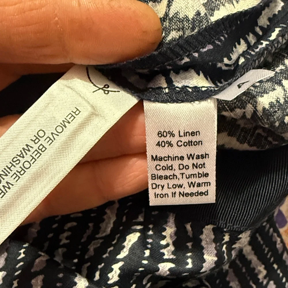 LOFT Striped Linen Blend A-Line Mini Skirt Sz: 8